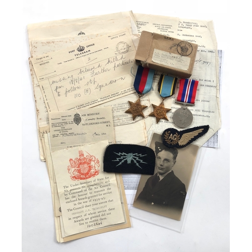 76 - WW2 RAF 1941 Aircrew Europe Star Casualty Group of Medals and Ephemera.  Awarded to 1002245 Sergeant... 