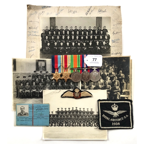 77 - WW2 RAF Officer’s Medal Group of Five.  Awarded to Wing Commander Thomas E Sanders. Comprising: 1939... 