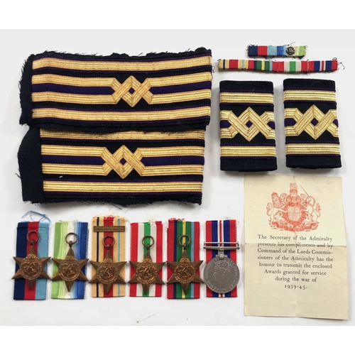 79 - WW2 Royal Navy Medal Group of Six Medals  Comprising: 1939/45 Star, Atlantic Star, Africa Star, Ital... 