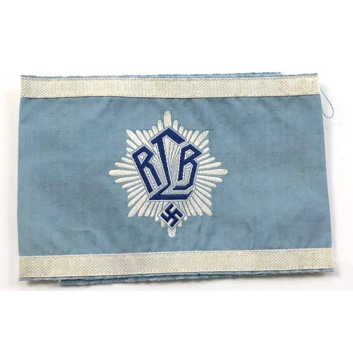 321 - German Third Reich 1st pattern RLB leader’s (Air Raid Precautions) WW2 armband.  Light blue rayon, w... 