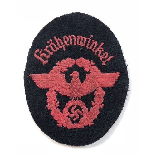 323 - German Third Reich 1936 pattern Krähenwinkel Fire Brigade arm badge.  A good scarce black felt oval ... 