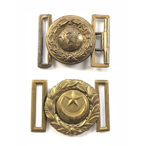 326 - WW1 Imperial German Officer’s Waist Belt Clasp.  A good example ... Accompanied by a Turkish example... 