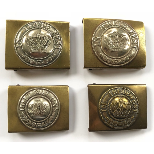 329 - WW1 Imperial German Bavarian Other Rank’s Belt Buckles.  Three examples of the issue pattern. Two br... 