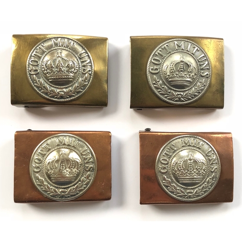 330 - WW1 Imperial German Prussian Other Rank’s Belt Buckles.  Two examples of the issue pattern Brass pla... 