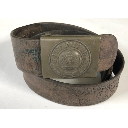 331 - WW1 Imperial German Prussian Other Rank’s Belt & Buckle.  A good example retaining Prussian buckle, ... 