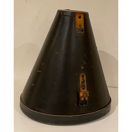 343 - Imperial German Officer’s pickelhaube transit/storage case. Conical design; securing straps absent.... 