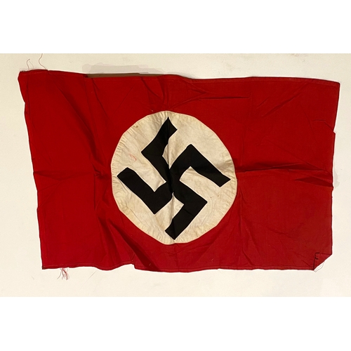 354 - German Third Reich NSDAP double sided drape / flag.  Good example of red cotton with applied central... 