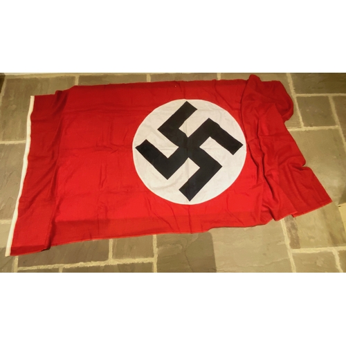 355 - German Third Reich NSDAP double sided flag.  A good example of red cotton bunting with applied centr... 