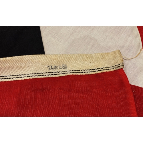 355 - German Third Reich NSDAP double sided flag.  A good example of red cotton bunting with applied centr... 