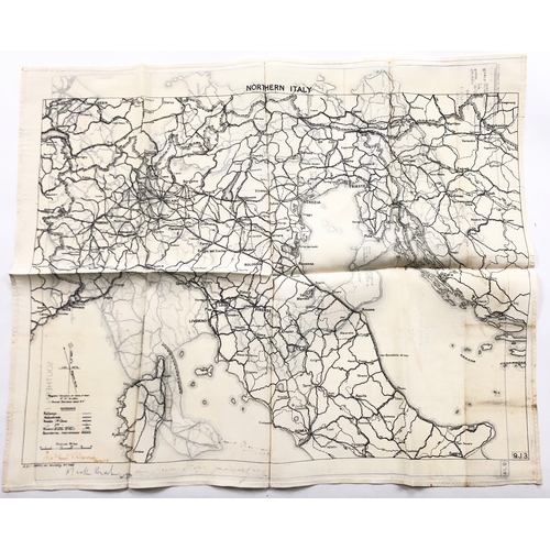 384 - RAF 617 (Dambuster) Squadron Signed WW2 Silk Escape Map.  A good example of a silk escape North and ... 