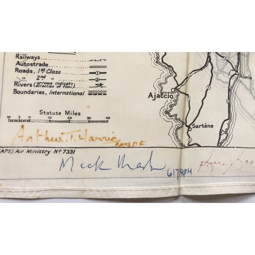 384 - RAF 617 (Dambuster) Squadron Signed WW2 Silk Escape Map.  A good example of a silk escape North and ... 