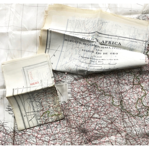 385 - WW2 RAF / Special Forces Silk Escape Maps of Europe.  These include: France, Holland and tip of Engl... 