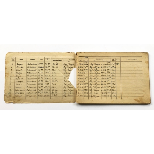 392 - WW2 German Luftwaffe “Flugbuch” Pilot Log Book.  This log book was compiled by Werner Kretzschmar co... 