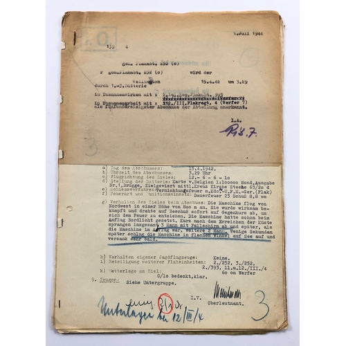 393 - WW2 Original Documents for the Shooting Down of a Vickers Wellington RAF Bomber.  A rare grouping of... 