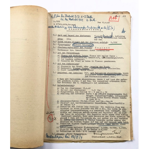 393 - WW2 Original Documents for the Shooting Down of a Vickers Wellington RAF Bomber.  A rare grouping of... 