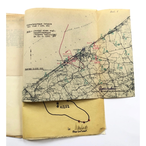 393 - WW2 Original Documents for the Shooting Down of a Vickers Wellington RAF Bomber.  A rare grouping of... 