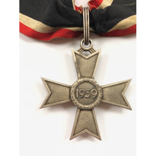 316 - German Third Reich Knight’s Cross of the War Merit Cross 1939. A good rare late war zinc issue witho... 