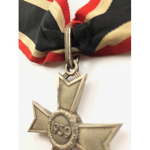 316 - German Third Reich Knight’s Cross of the War Merit Cross 1939. A good rare late war zinc issue witho... 