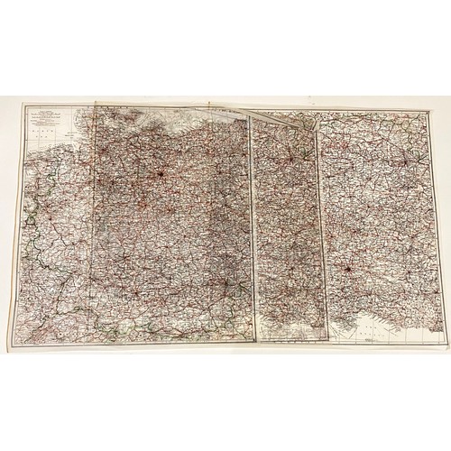 380 - WW2 RAF / Special Forces Tissue Escape Maps of Europe. The map is printed to one side showing detail... 