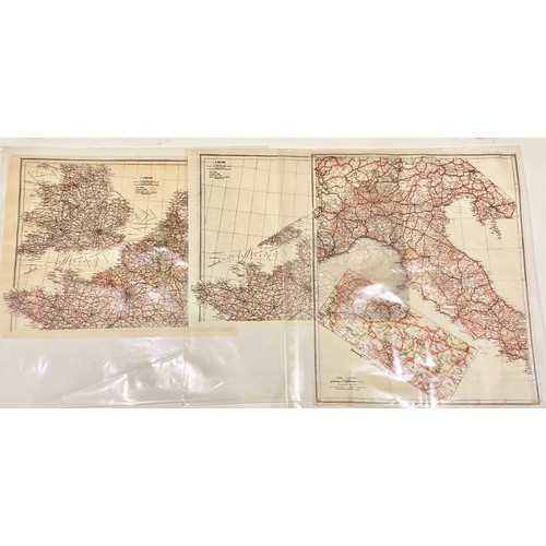 381 - WW2 RAF / Special Forces Tissue Escape Maps of North Europe. The maps are printed to one side showin... 