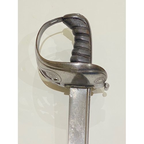 403 - Early 19th Century Officer’s Cavalry Pattern Sword  A good example with a plain curved 31 inch piped... 