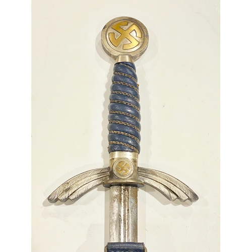 363 - German Third Reich Luftwaffe Officer’s Sword by SMF, Solingen.  A fine example with twist wire bound... 