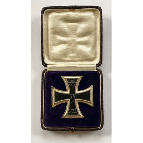 348 - German Imperial cased 1914 Iron Cross 1st Class to Kaiserliche Marine recipient.  Fine example with ... 