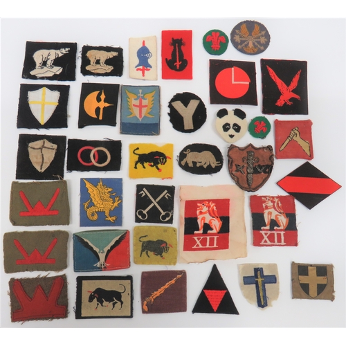 65 - Good Selection of Formation Badges
including printed 19th Indian Div ... Printed 4th Indian Div ... ... 