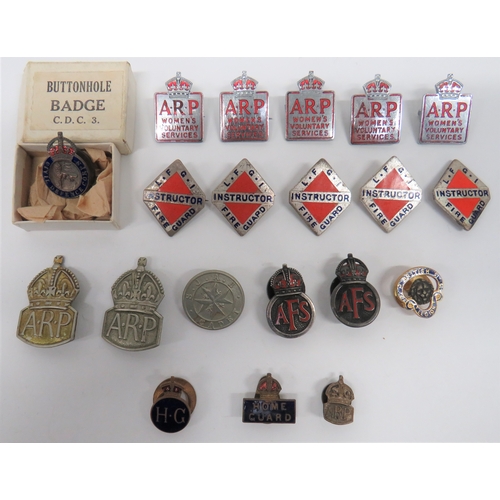 77 - Twenty Various Home Front Lapel Badges consisting 2 x gilt and enamel, KC Home Guard ... 2 x silvere... 