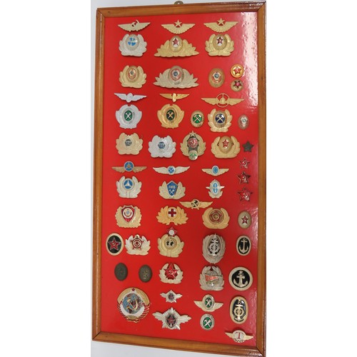 111 - Good Selection of Russian Badges and Shields including anodised Navy ... Anodised Air Force ... Anod... 