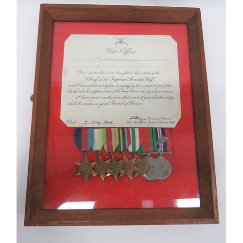 141 - WW2 Royal Artillery DEMS MiD Medal Group consisting 1939/45 Star, Atlantic Star, Africa Star, Pacifi... 