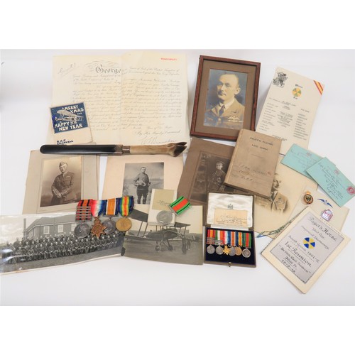 142 - Pagets Horse/RFC Boer War, WW1 Medal Group With Log Book consisting Queens South Africa with bars Ca... 