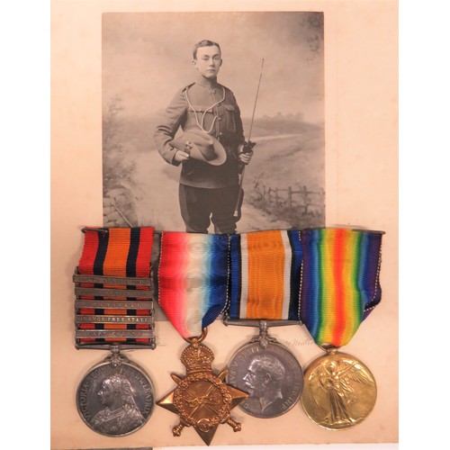 142 - Pagets Horse/RFC Boer War, WW1 Medal Group With Log Book consisting Queens South Africa with bars Ca... 