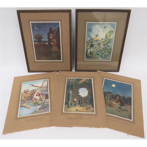 190 - Five Various Bruce Bairnsfather Old Bill Prints 14 x 11 inch, coloured prints with mounts. Consistin... 