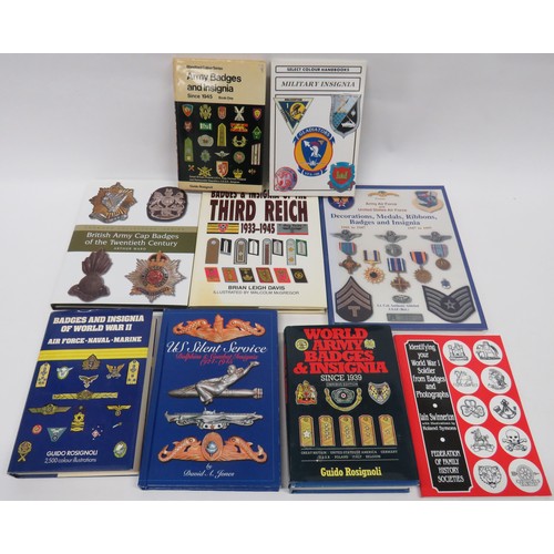 202 - Selection of Various Badge Orientated Books including US Silent Service Submarine Badges ... Badges ... 