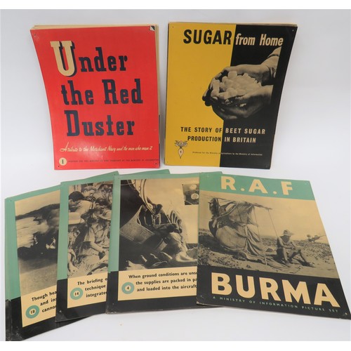 228 - Three Various Ministry of Information Wall Sheets consisting RAF Burma with 24 single sided wall she... 