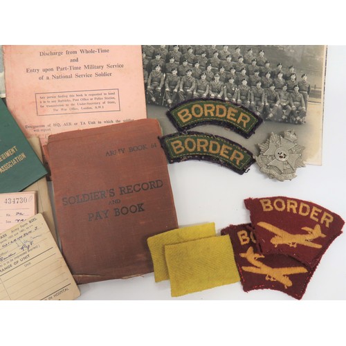 244 - Interesting Border Regiment National Service Paperwork and Photographs all relating to J G Wilkinson... 