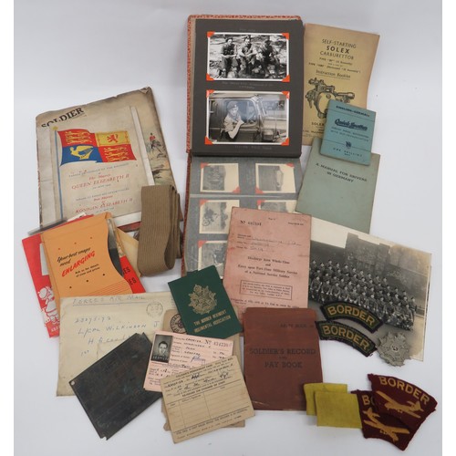 244 - Interesting Border Regiment National Service Paperwork and Photographs all relating to J G Wilkinson... 