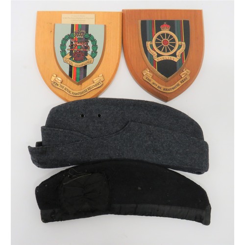 260 - Two Various Hats consisting RAF, blue grey woollen, field service cap. Badge and buttons absent ... ... 