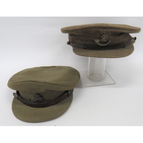 265 - 1922 Pattern British OR's Cap khaki woollen crown, body and stiffened peak. Brown leather chinstrap ... 