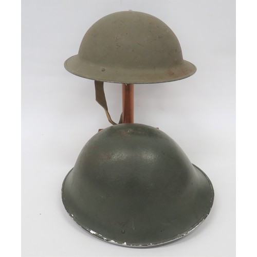 266 - 1942 Dated British MKII Steel Helmet green, rough texture helmet. Black treated, linen liner. The cr... 