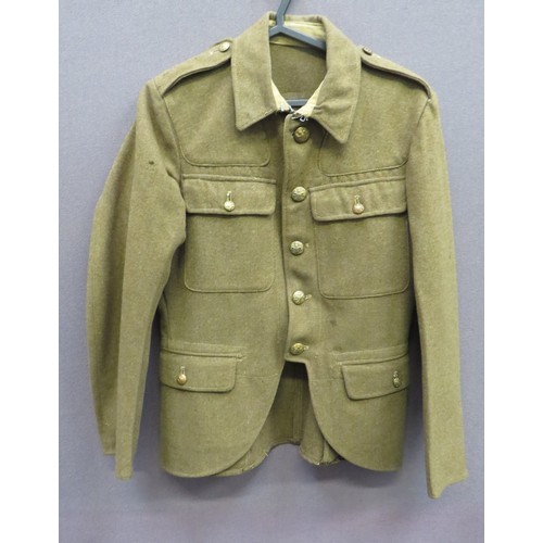 296 - 1922 Pattern Converted Doublet Pattern Tunic khaki woollen, single breasted, high fold over collar t... 