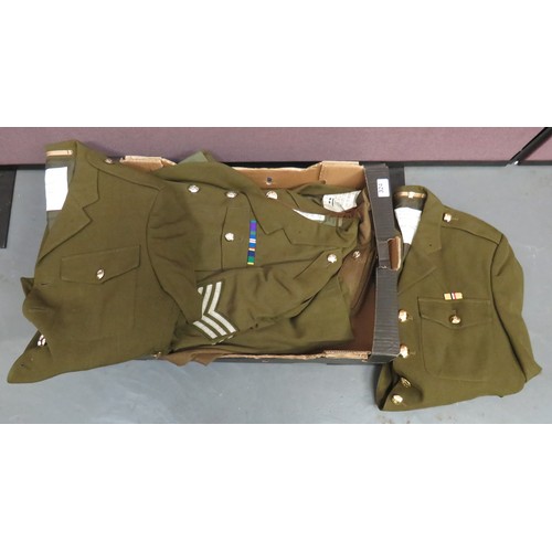 324 - Five Various Modern Scottish Doublets khaki, single breasted, doublet front tunics. Patch chest pock... 