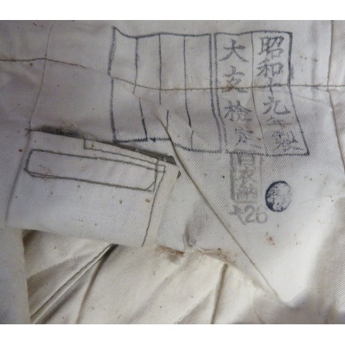 332 - WW2 Japanese Showa 19 (1944) Winter Trousers khaki green, heavy cotton, padded, short leg trousers. ... 