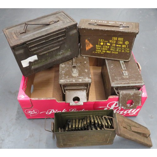 338 - Selection of Various Ammunition Boxes including steel ammo box, Cal 50 M2 ... Steel ammo box, Cal 30... 