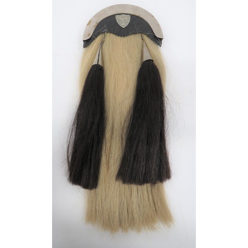 356 - Interwar Gordon Highlanders Sporran white horsehair sporran with two black horsehair tassels, both w... 