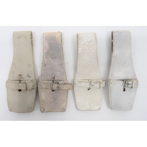 361 - Four 1888 Pattern White Buff Leather Bayonet Frogs heavy, white blancoed, buff leather frogs. All wi... 