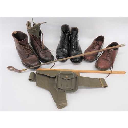 362 - Selection of Various Equipment including 1937 pattern holster and belt. Green blancoed ... Pair 1937... 