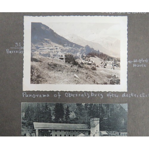 401 - WW2 and Post Photograph Album Including Berchtsegaden interesting photograph and newspaper cutting a... 