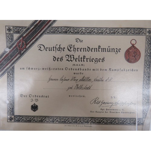 406 - German Third Reich Soldier's Paperwork all relating to Gefreiter Max Muller Res Fubaart Regt 6. Incl... 